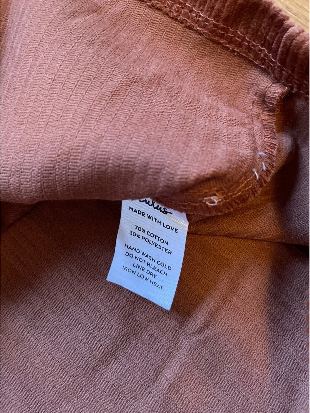 Lulus Rust Brown Corduroy Button Front Mini Skirt Medium NWT